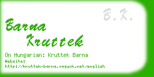 barna kruttek business card